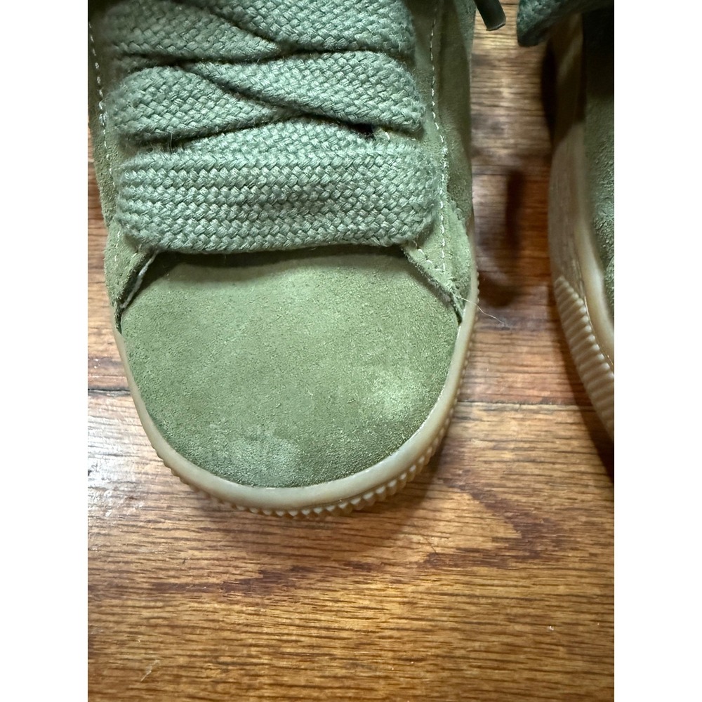 Puma Suede XL Olive Green Gum Sole Low Top Sneakers Womens 7 - Picture 2 of 8
